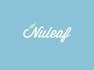 Nuleaf leaf mark logo logotype script tea vector