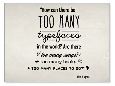 Too Many Typefaces Graphic