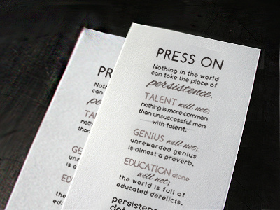Press On inspirational kerning leading typography