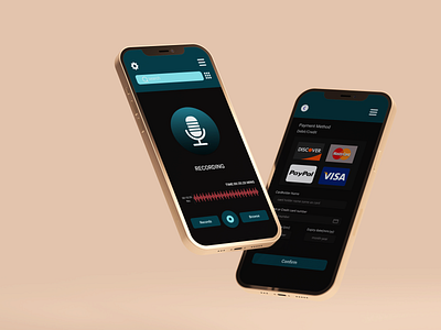 Voice- Call recording app for mobile phone. app design illustration prototype typography ui user interface ux