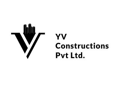 YV constructions logo design. branding design graphic design icon identity illustration lettermark logo vector