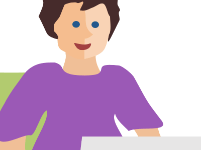 Girl looking at her laptop flat ui flat ui illustrations girl illustration web design