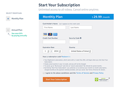 Pricing Page - Subscribe (Monthly Plan) flat ui form monthly plan payment plans pricing page subscribtion web design