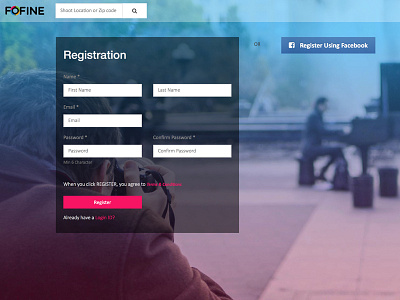 Registration page photo network registration page sign up form