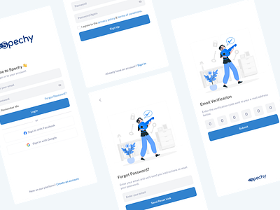 Spechy Mobile App - Authentication UI Design