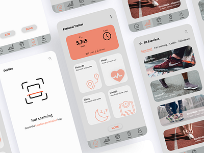 Personal Trainer App Exploration app branding design exercise graphic design gym health icon illustration logo motion graphics trainer typography ui ux vector