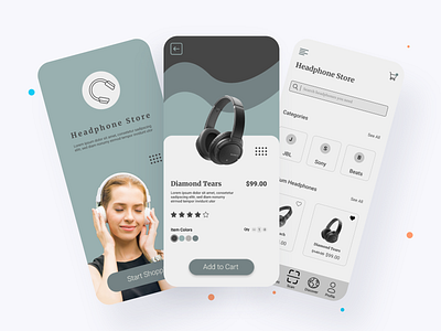 E-commerce Store app branding design e commerce ecommerce graphic design headphone headphones icon illustration logo store typography ui ux vector