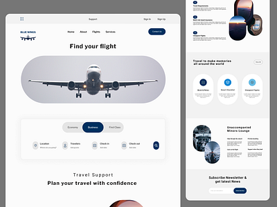 Flight booking landing page booking branding clean design flight icon illustration landing logo minimal page simple travel typography ui ux vector web