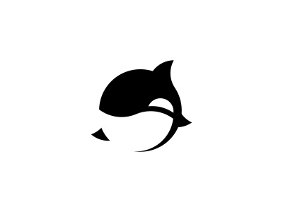 Orca animal geometric icon logo mark negative space orca whale