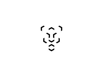 Lioness Logomark geometric icon line lion lioness logo logomark mark minimal minimalist negative symbol