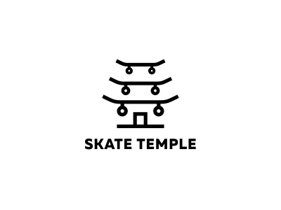 Skate Temple skate shop icon logo logomark mark pagoda skate skateboard symbol temple