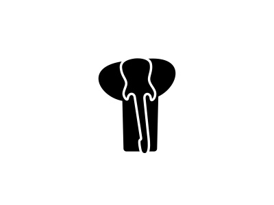 Elephant Guitar icon logo logomark minimalist symbol