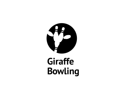 Giraffe Bowling Logo animal bowling bowling pin giraffe logo logomark minimalist