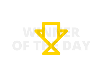 Winner of the day award contest gold icon logo trophy typography ui ux winner yellow