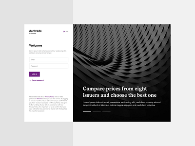 Trading Platform Login banking black white fintech grey login monochrome news platform product product design register registration sign up slider startup stock stocks trade trading