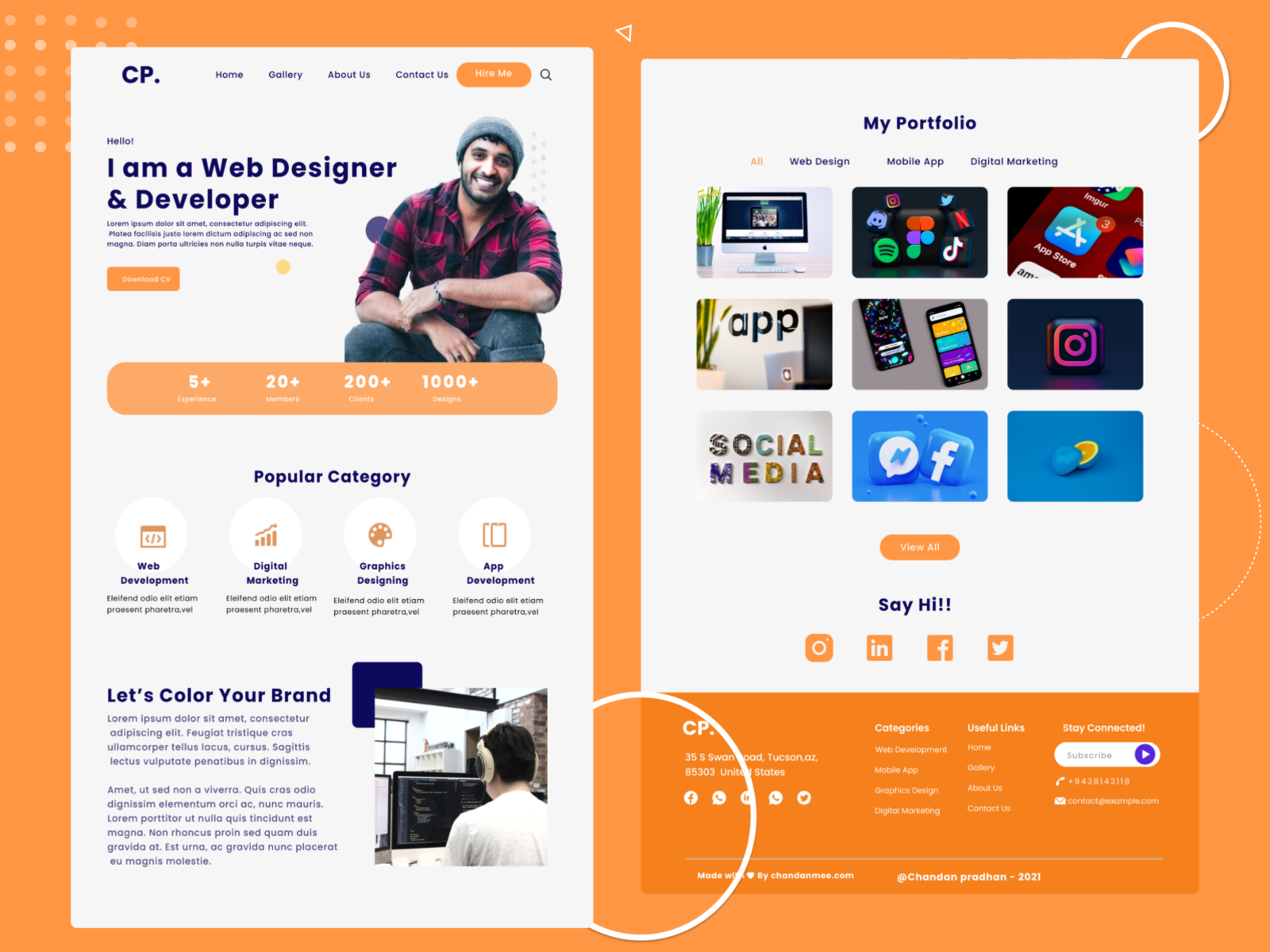 Personal Portfolio - Landing Page Designer CV Portfolio by Chandan ...