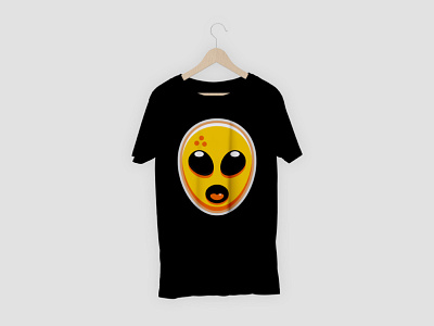 Funny alien face t shirt branding design illustration logo t shirt vector