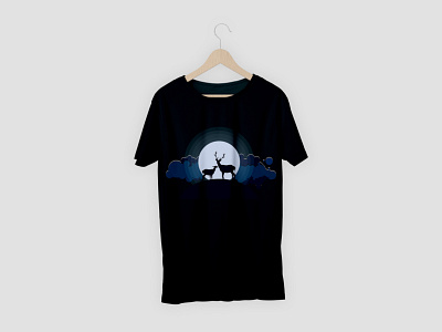Night cloud moon t shirt branding design illustration logo t shirt vector