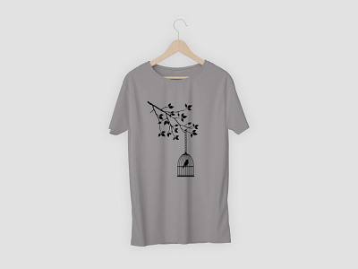 Bird in a cage short sleeve t shirt