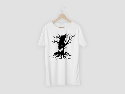 Horror tree t shirt branding design illustration logo t shirt vector