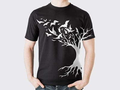 Black tree t shirt branding design illustration logo t shirt vector