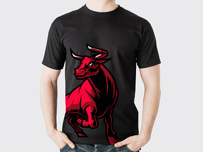 Angry bull t shirt branding design illustration logo t shirt ux vector