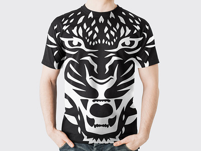 Tiger face t shirt branding design illustration logo t shirt vector