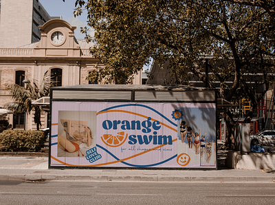 Orange Swim Billboard Design 3d animation billboard design branding design graphic design icon illustration logo motion graphics poster ui