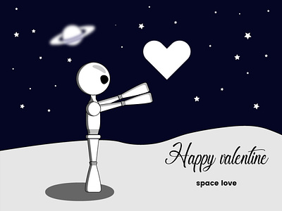 Valentine design dribbbleweeklywarmup. graphic design illustration loveyourself space valentine vector weeklywarmup