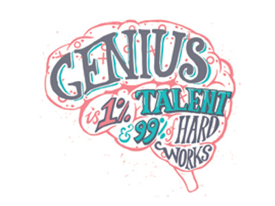 Lettering about genius hand writting illustration lettering type typographic chalkboard vector