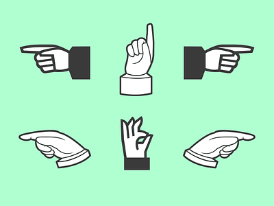 Pointing the way dingbats fingers typeface