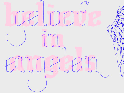 Revamping Angellocks angel calligraphy font type