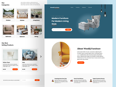 Furniture Landing Page Design design furniture landing page furniture landing page ui design furniture website ui ui design website design