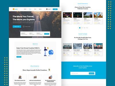 Travel Agency Landing Page adobe xd design travel agency landing page travel landing page ui design ui ui design website ui design