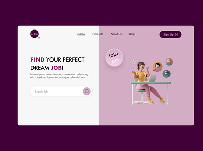 Job Finding Landing page dream job finding landing page dream job landing page figma design job job finding job finding landing page landing page ui design web design web ui design