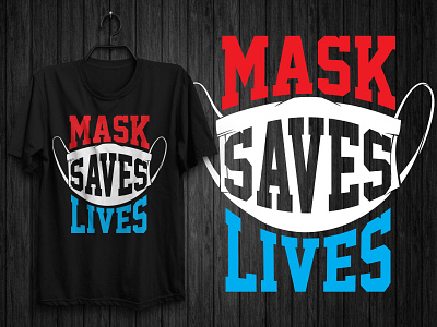 Mask Saves Lives Typography T-Shirt Design