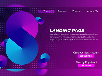 Landing Page template vector illustration