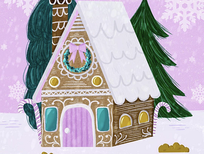 gingerbread art illustration procreate