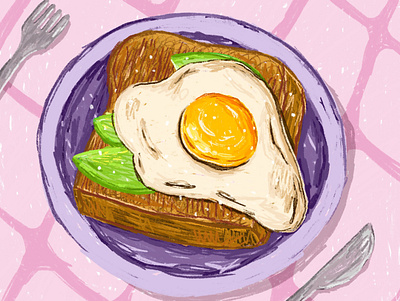 Open Sandwich art food illustration illustration procreate