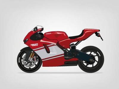 Motorcycle illustration desmosedici ducati illustration illustrator motor motorcycle red rr vector white