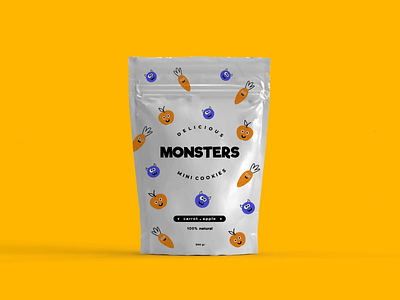 Food package animation for Instagram. animation apple blue carrot cartoon characters cookies delicious design food gif instagram media mini monsters package snack social white yellow