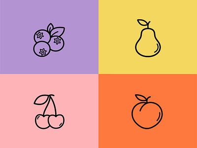 Healthy food line art icons