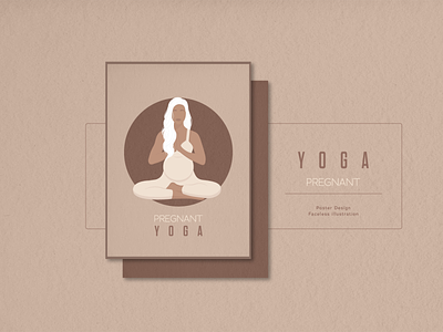 Poster for a yoga studio. art center digital fitness flyer health healthy illustration poster pregnancy pregnant yoga