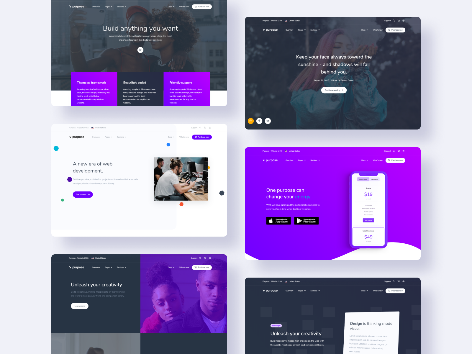 Purpose UI KIT - Landings by Webpixels on Dribbble