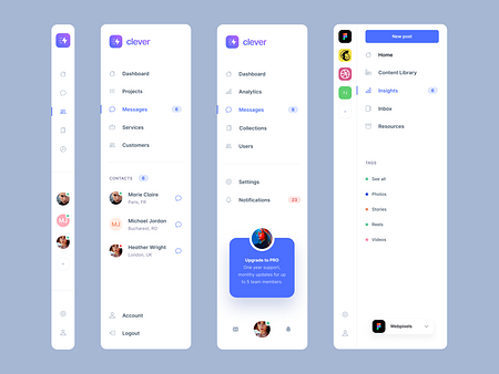 Sidebar Navigation Components - Webpixels by Webpixels on Dribbble