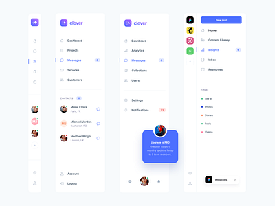 Sidebar Navigation Components - Webpixels by Webpixels on Dribbble