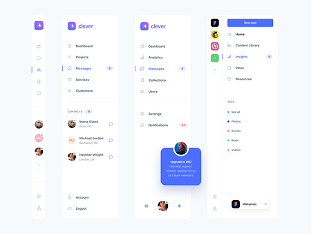 Sidebar Navigation Components - Webpixels by Webpixels on Dribbble