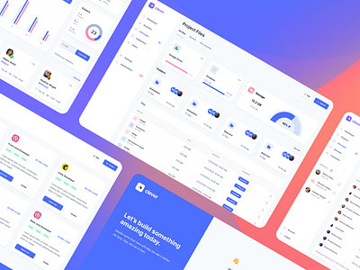 Web App Pages from Clever Dashboard UI Kit admin panel analytics cards chart dashboard figma files navigation project sidebar template theme ui ui components uidesign uiux user inteface web app web application