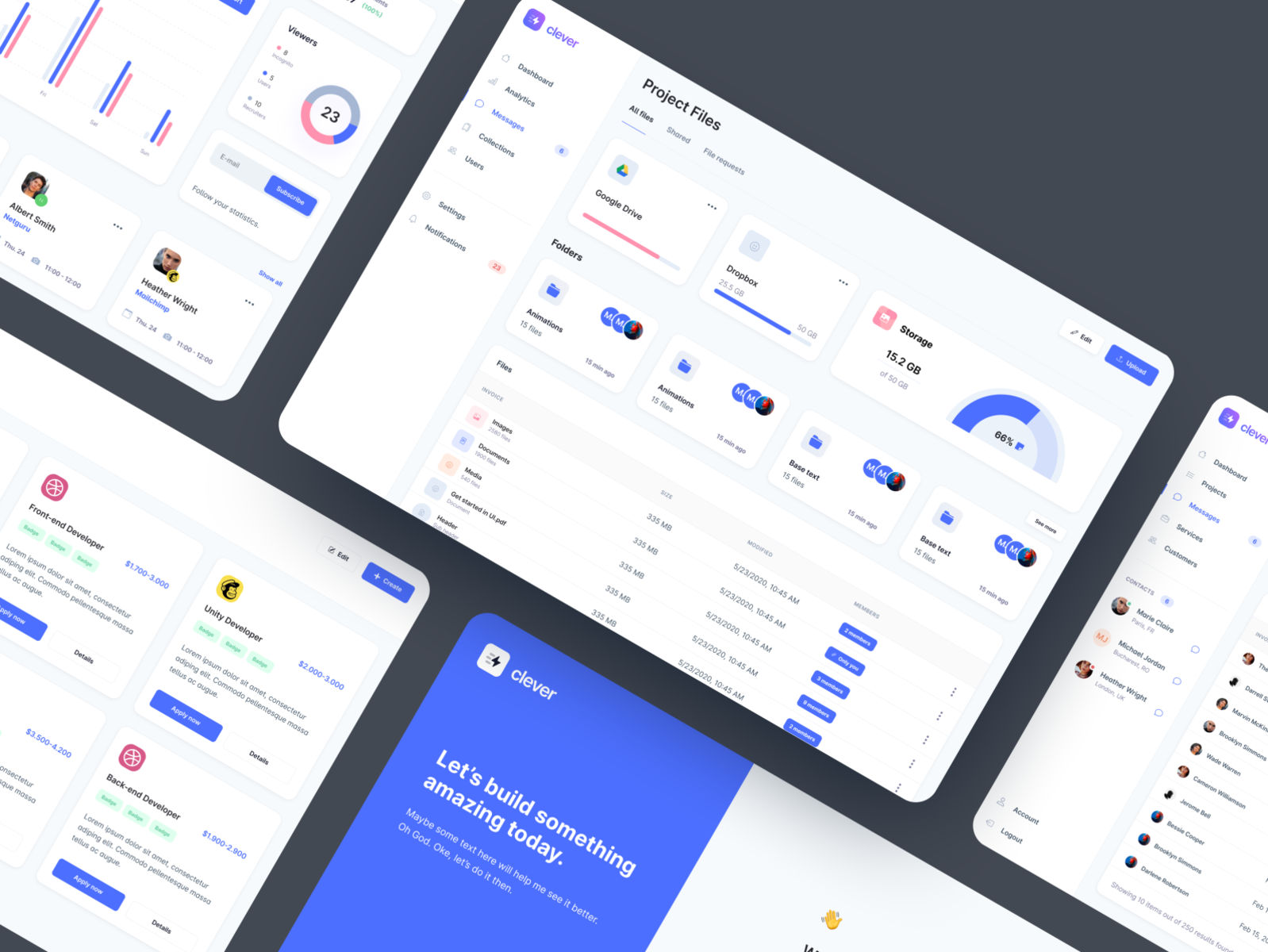 Web App Pages From Clever Dashboard UI Kit By Webpixels On Dribbble