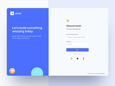 Login Screen - Clever Dashboard UI Kit application authentication button dashboard figma form interface login register security signin signup theme ui uidesign